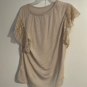Beige Xhilaration Large Women’s shirt with lace on side